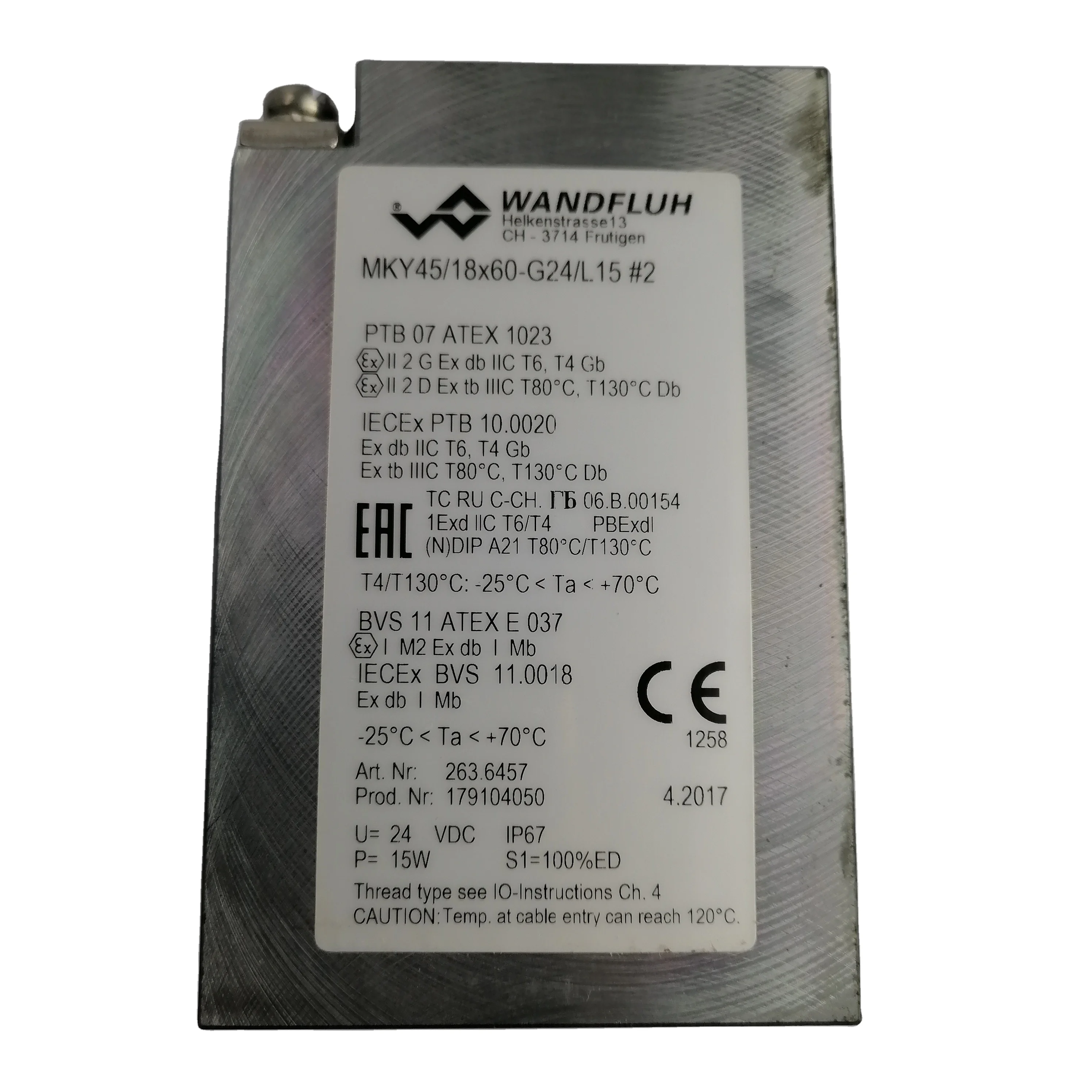 

Гидравлические компоненты WANDFLUH, электрическая катушка MKY4518/60-G24 L15