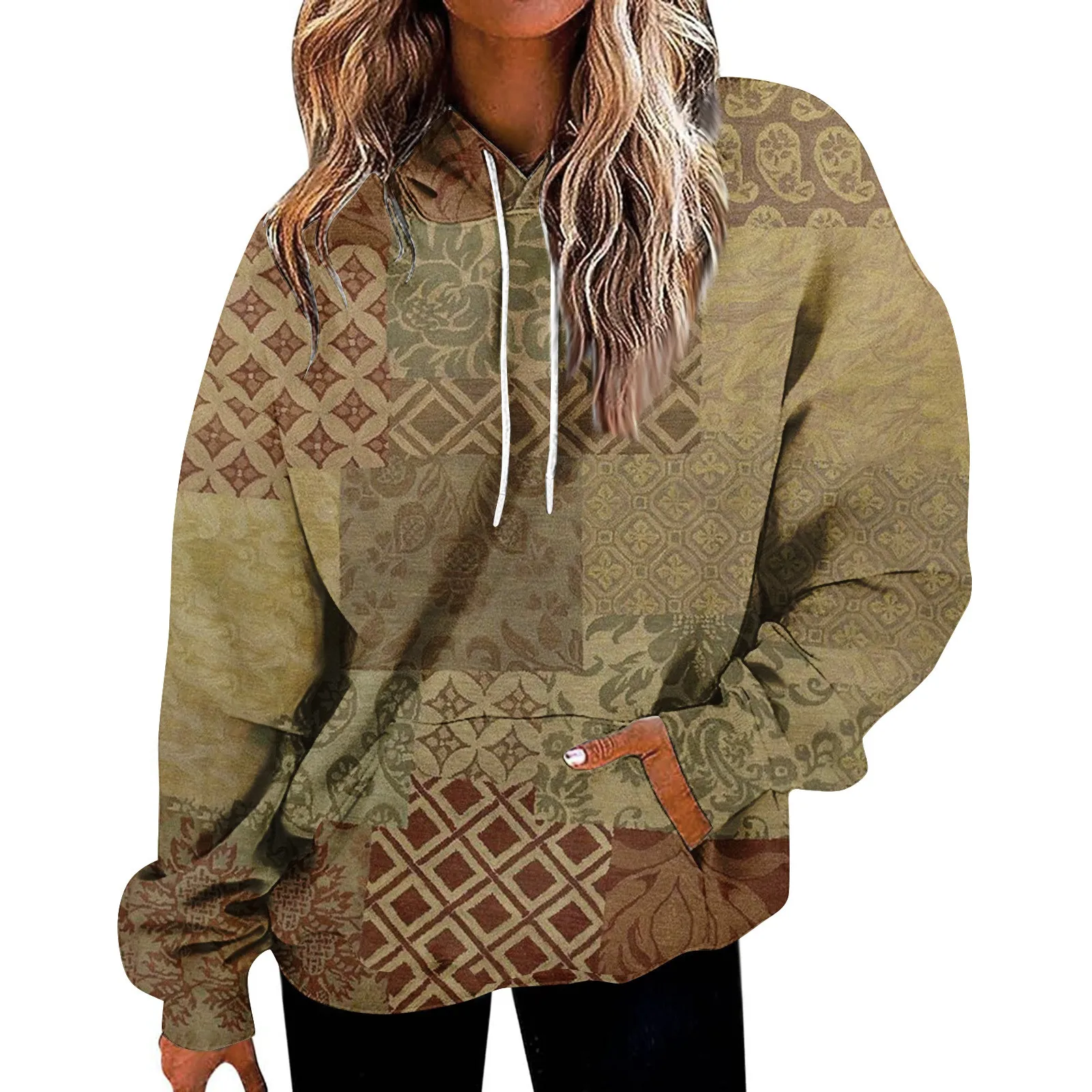 

Women'S Fashion Daily Versatile Casual Crewneck Sweatshirts Daily Long Sleeve Patchwork Top Sweatshirts Body Mujer футболка 2024