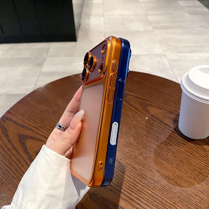 Luxury Matte Hard PC Ultra Slim Shockproof Phone Case with Frosted Finish and Camera Protector