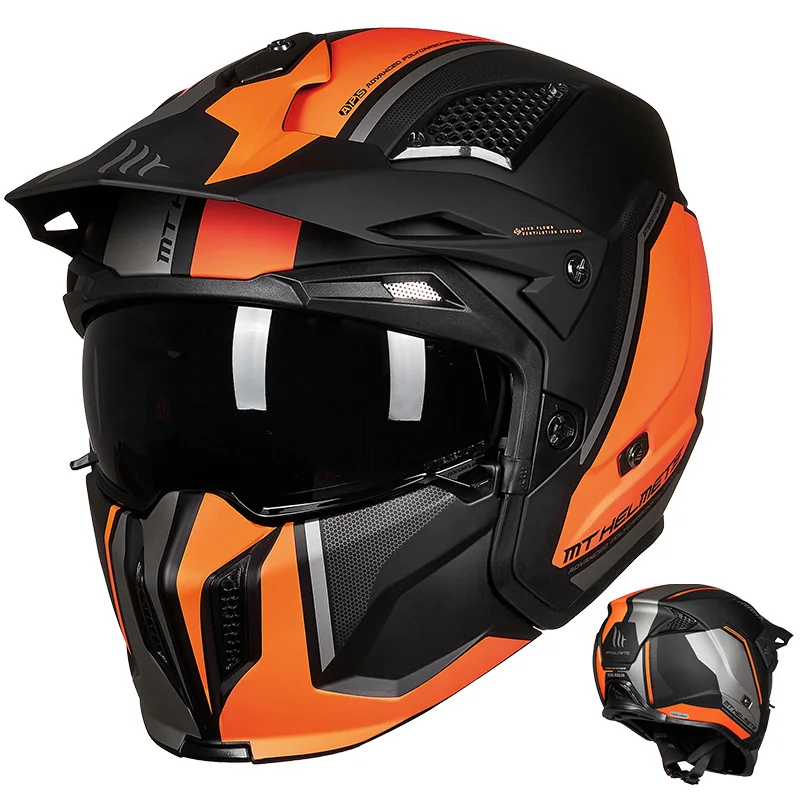 

Authentieke Beroep Motorcross Off-Road Motorhelm Mannen Persoonlijkheid Volledige Gezicht Locomotief Pull Vier Snelweg Veilighei