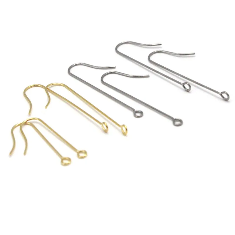 20PCS Edelstahl Ohrringe Haken Machen Liefert Lange Ohr Drähte Verschluss für Frauen Baumeln Ohrringe DIY Schmuck Zubehör