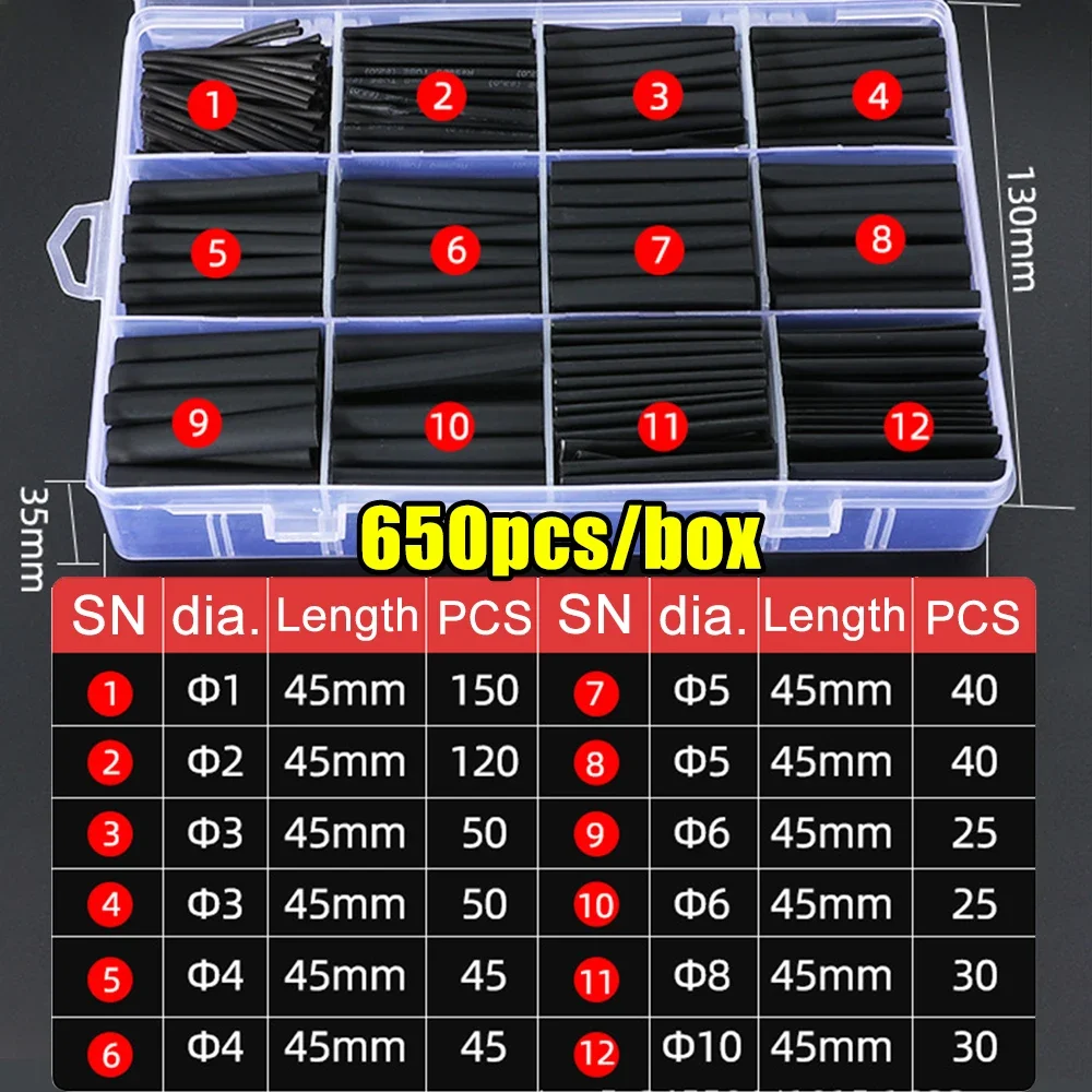Kit gaines thermorétractables 127/650/1300pcs - Modélisme