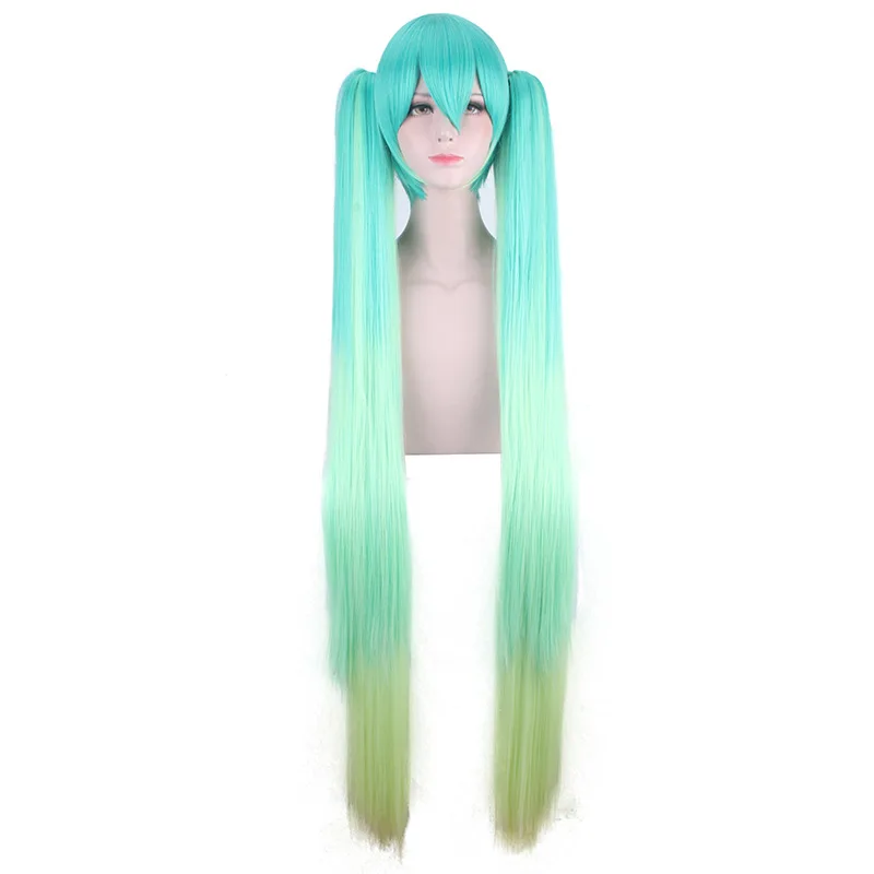 Anime Miku Cosplay Vocaloid Miku Cosplay Wig Anime Racer Miku Blue Long Dream Gradient Hair Color for Girls Woman Vehicle Race