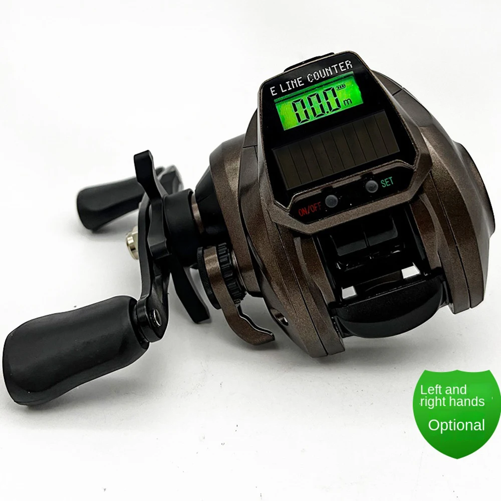 

Long Casting 7.2:1 High Ratio Solar Digital Baitcasting Fishing Reel 10kg Drag Power 5+1 BB Metal Spool Water Drop Fishing Wheel
