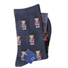 New Trendy Cartoon Bear Mid-Calf Cotton Socks for Women Casual Polo Adult Female Bear Socks Comfortable Breathable Home Wear