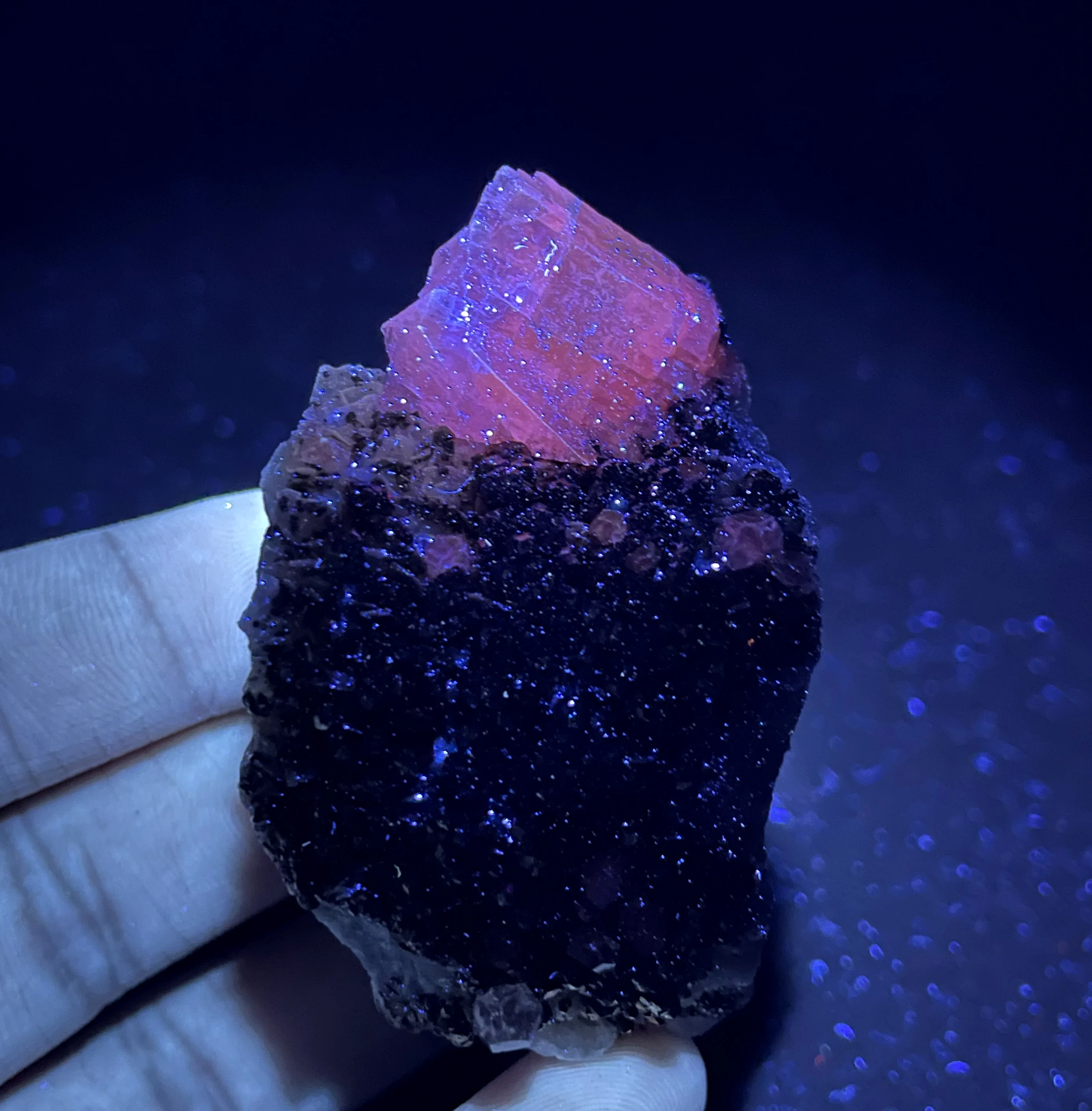 Natural Fluorescent calcite and pyrite Symbiotic  mineral specimen + healing quartz crystals and stones rock gemstone 4