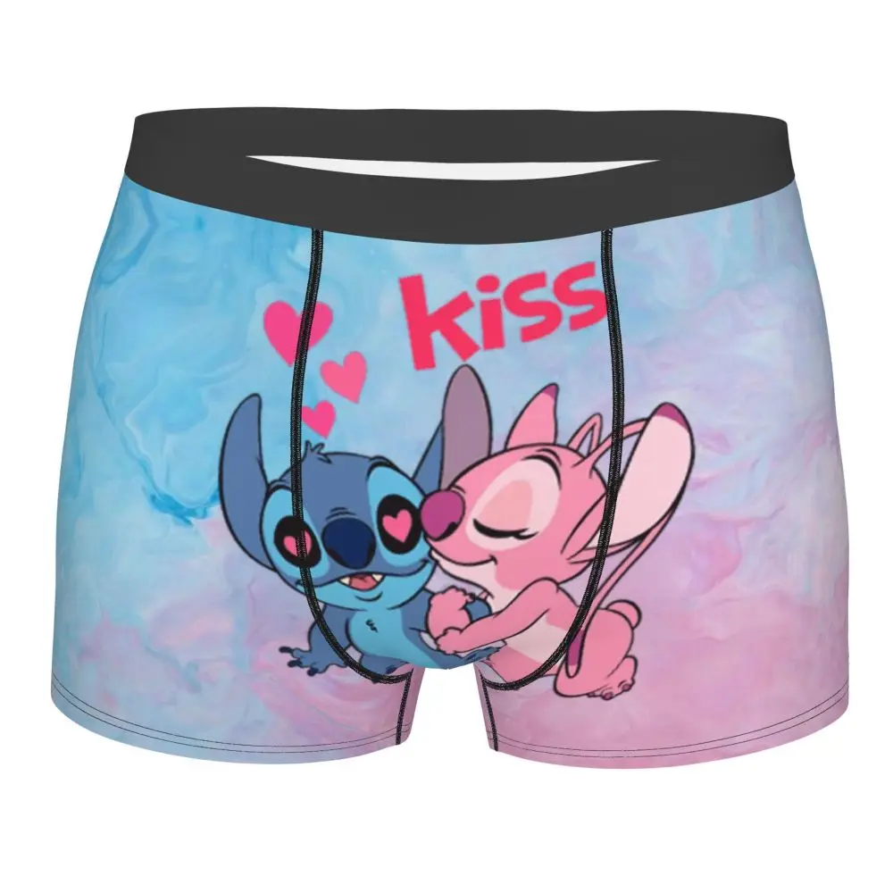 Custom Stitch Lion Cute Boxers Shorts Men's Disney Movie Briefs Underwear Fashion Underpants