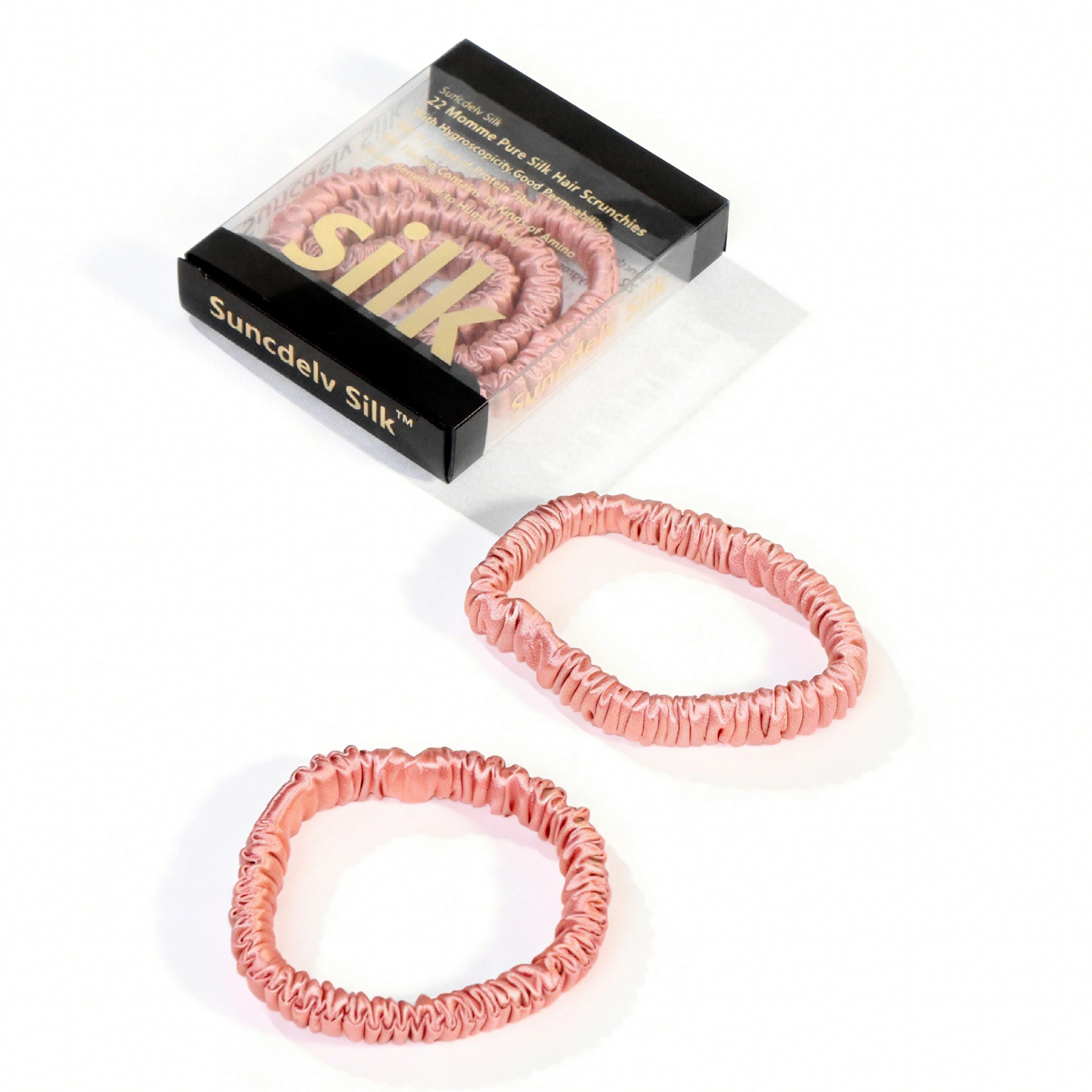 Luxurious Mulberry Silk Skinny Scrunchies Set – Anti-Crease, Gentle & Durable Hair Accessory