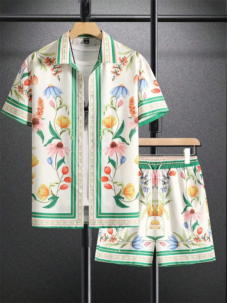 Tropical Paradise Floral Print Shirt and Shorts Set