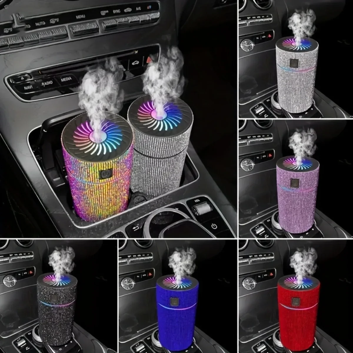 

Ambient Light Black Technology Oxygen Bar Car Air Purifier Humidifier Car Spray Aromatherapy Motorcycle Interior