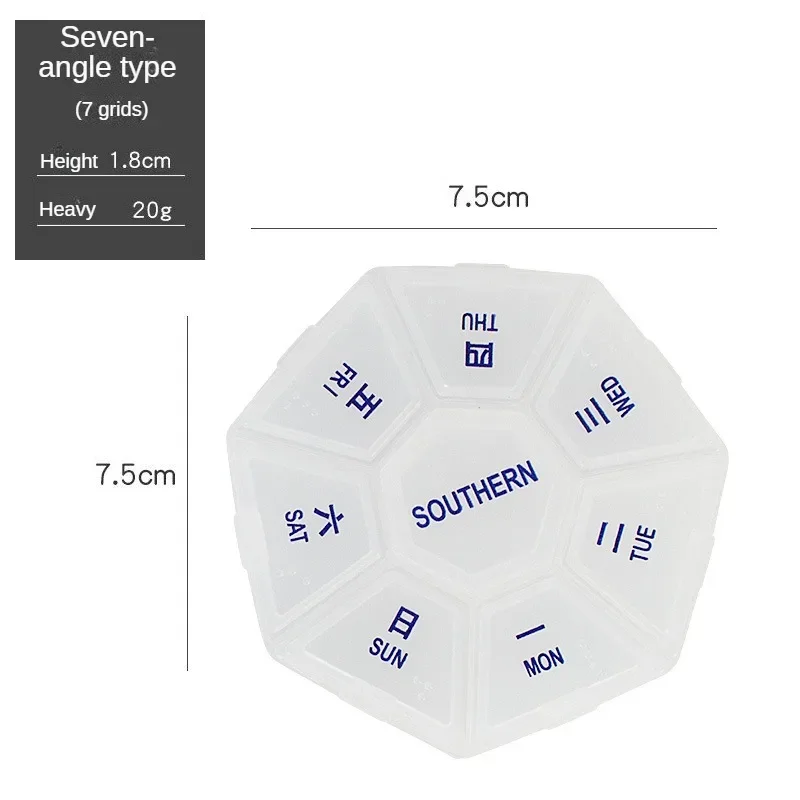 Transparent 8-Grid Sealed Pill Organizer