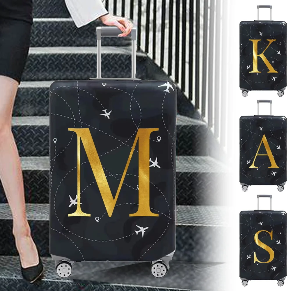 Luggage Compartment Protective Cover Letter Series Black Wear Resistant Fabric Dust Cover for 18-32 Inch Travel Case Covers luggage cover