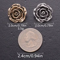 5/10/15pcs 19mm Vintage Rose Flower Metal Buttons For Clothing Sewing Accessories Fashion Shoe Hat Hair Accessories Decorative 2