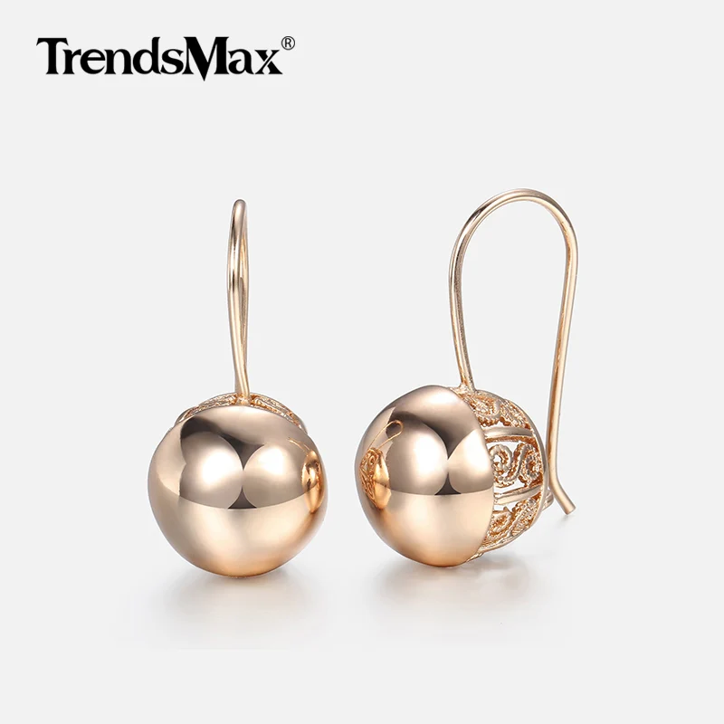 Cut Out Ball Zircon Dangle Earrings for Women Girls 585 Rose Gold Color Wedding Party Jewelry Gifts dangle earrings,drop earrings,pendant earrings,long earrings