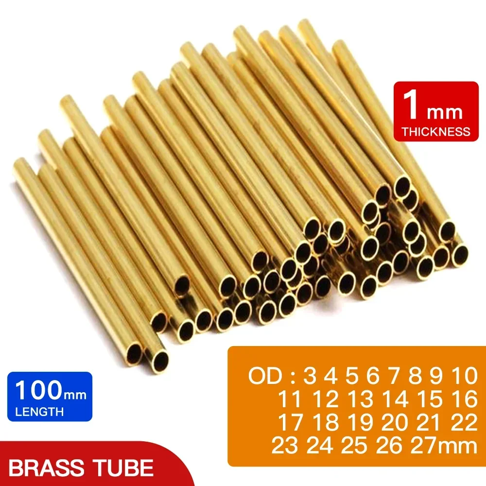 Brasspipe1mmwallthickness327mmODbrasstube100mmlength