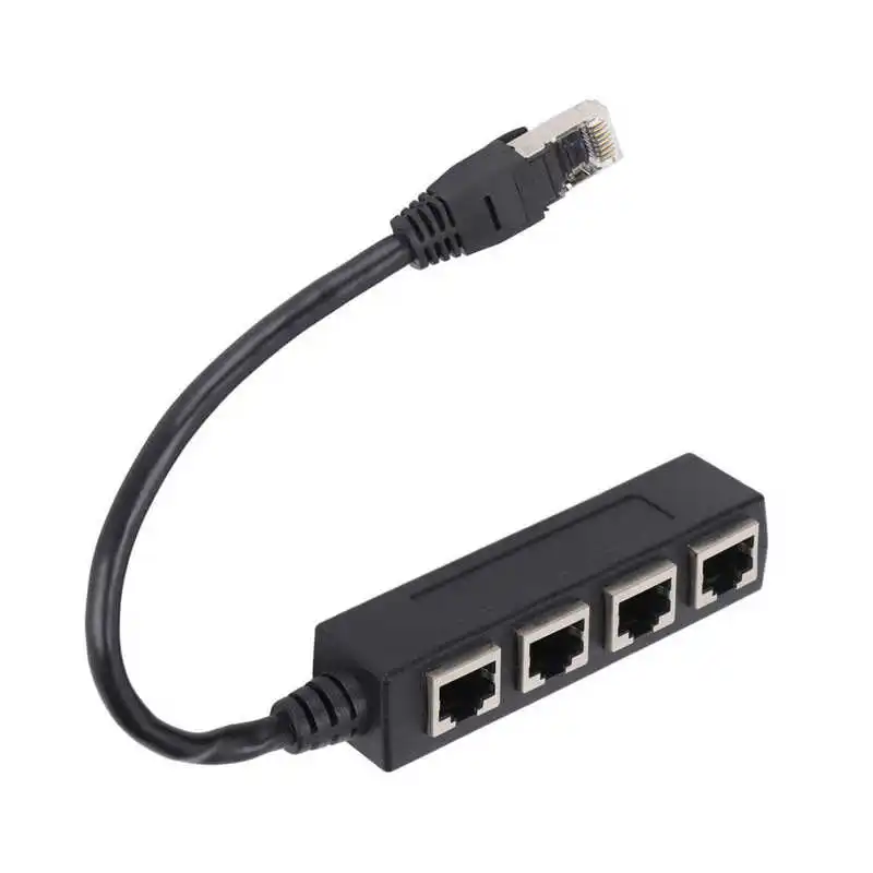 

Разветвитель RJ45 LAN Ethernet адаптер от 1 до 4 портов Плавная передача отличный Соединительный Кабель-адаптер