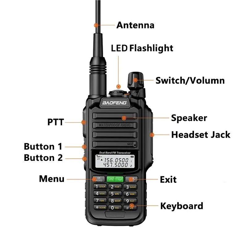 Baofeng UV-68 Pro Max V2 10W IP68 Walkie Talkie Waterproof High Power CB Ham Long Range UV-S22 Pro V2 UV-98 Pro Portable Radios 4