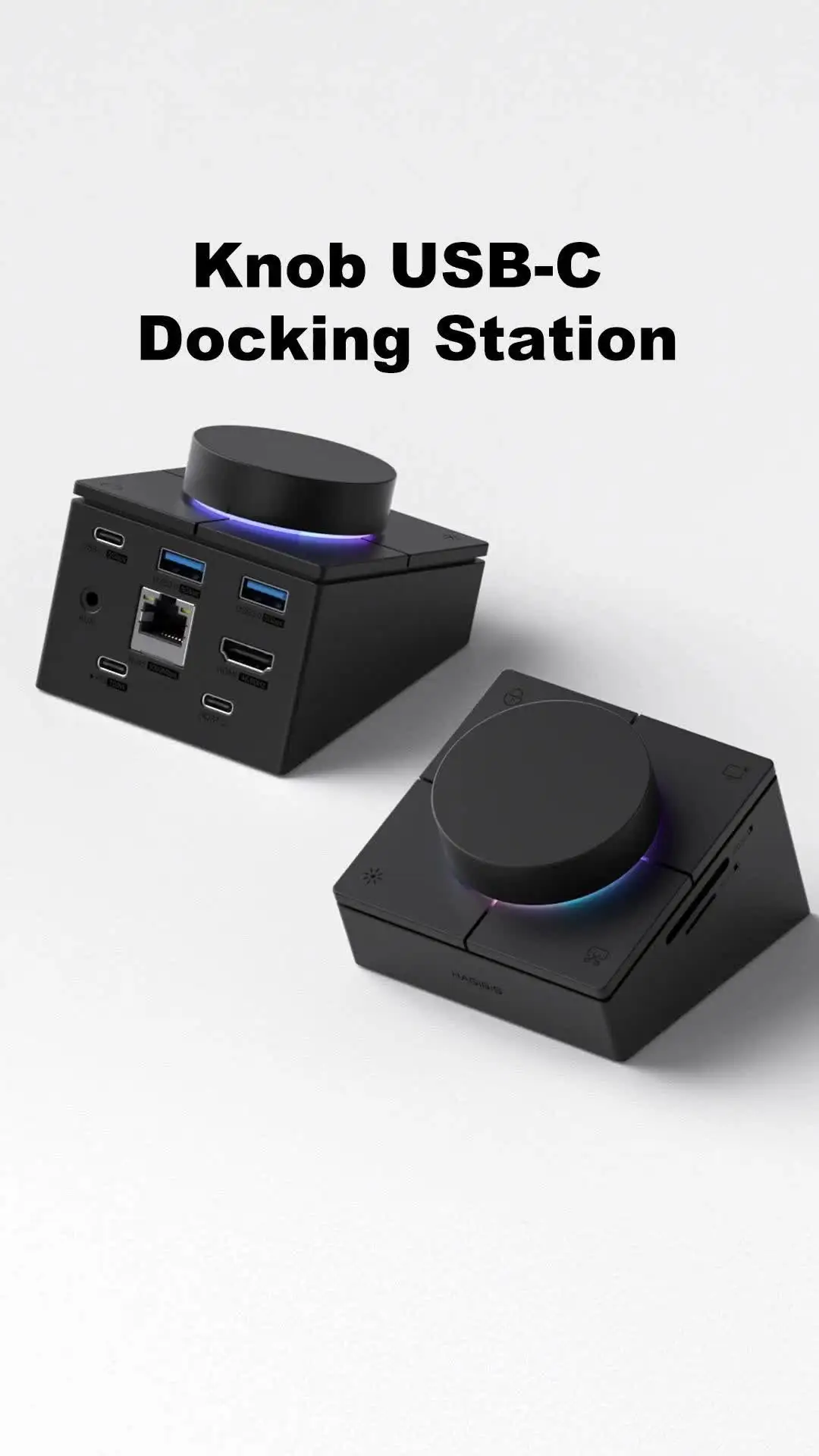 Hagibis Knob USB C Hub With Shortcut Buttons Type-C Docking