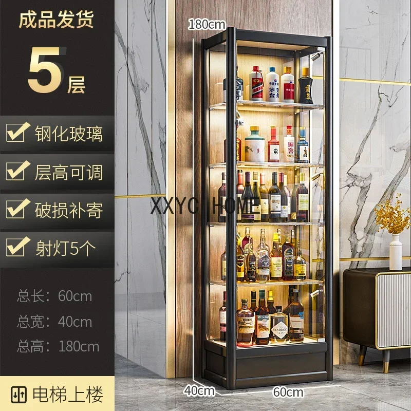 Glass Display Showcases Wine Cabinets Bar Shelf Glass Rack Wine Cabinet Living Room Counter Vitrinas De Vidrio Decoration