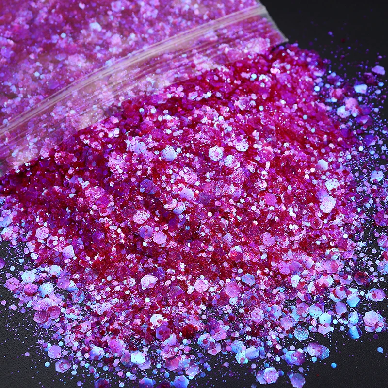 50g/bag Hexagons Glitter Resin Sequins Epoxy Resin Filler Mix Rainbow  Flakes Colorant Dye Powder moule resine epoxy manualidades