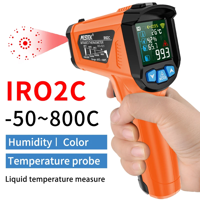 Infrared Thermometer Temperature Gun Sensor -50~800Celsius Colorful LCD  Pyrometer Ambient Humidity Thermal Imager Thermometor - AliExpress