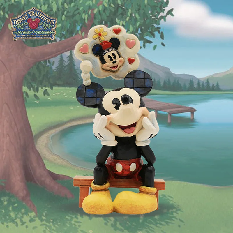 

18cm Genuine Disney Mickey Mouse Peripheral Ornaments Cute Play Doll Birthday Confession Ornaments Anime Figure Kid Gift