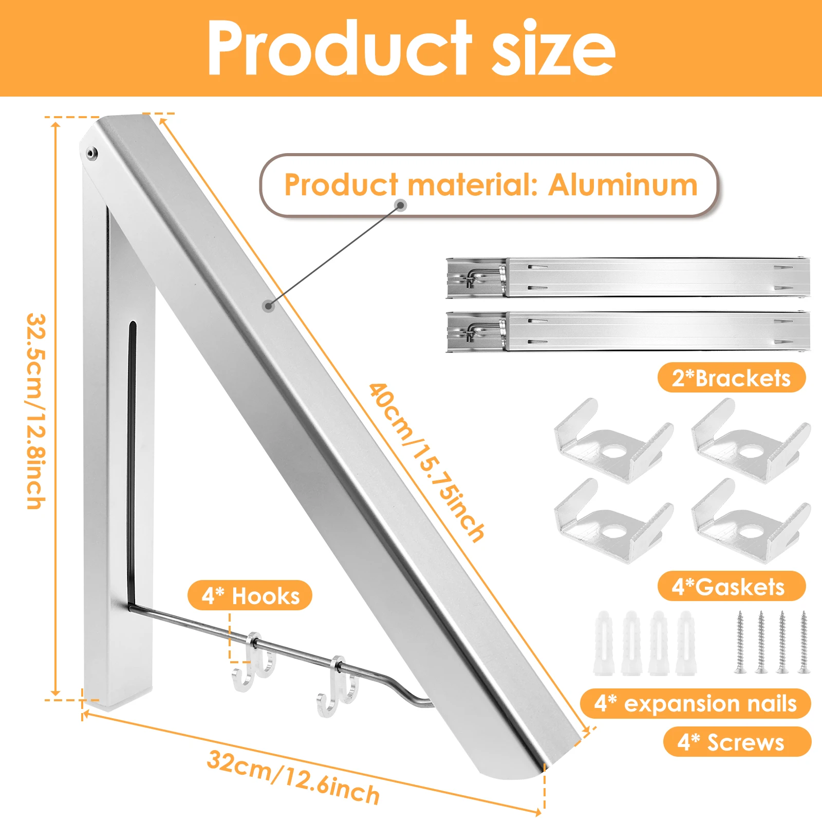 Folding Laundry Rack Versatile Aluminum Telescopic Clothes Hanger Space Saving Clothes Hanger Retractable Drying Rack