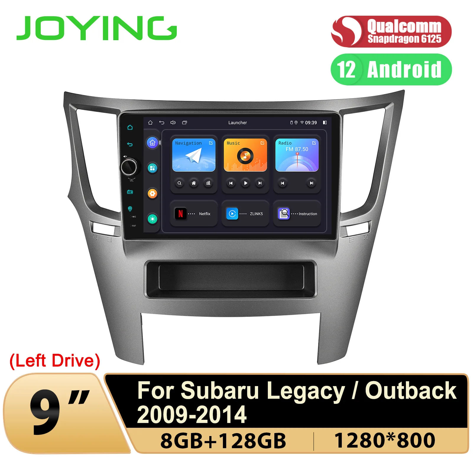 

JOYING Left Drive 9" Upgrade Android Car Radio Stereo Multimedia Video Player For Subaru Legacy Outback 2009-2014 Plug and Play