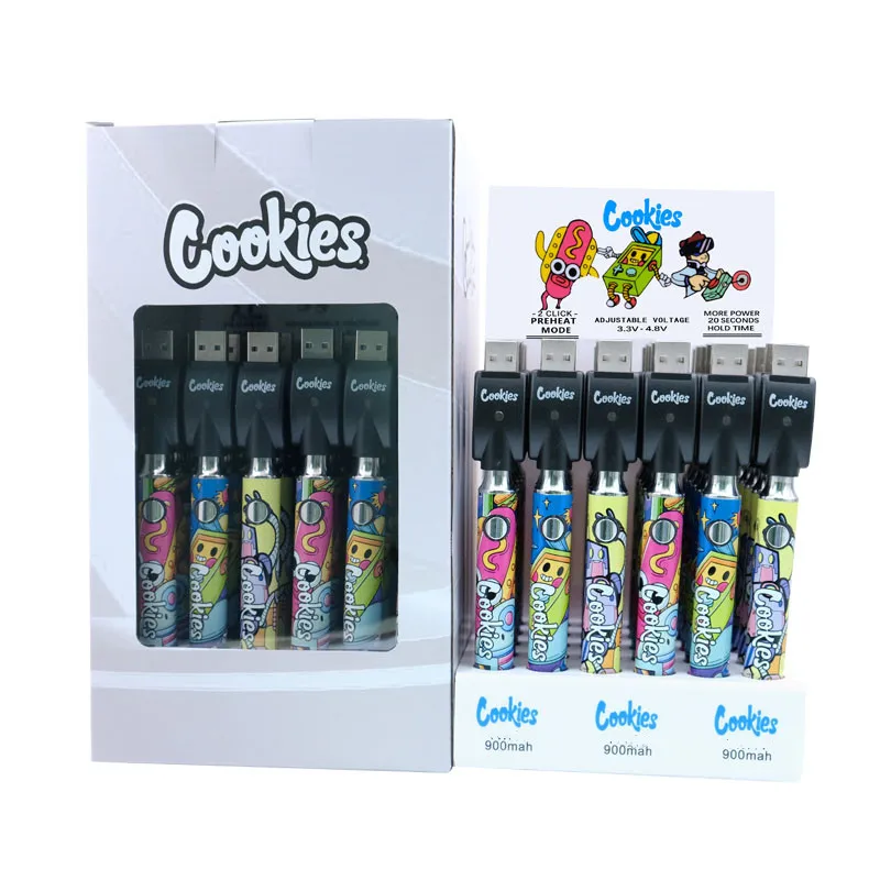 Cartoon Cookies Preheat VV Bottom Voltage Adjustable Battery 900mAh Usb
