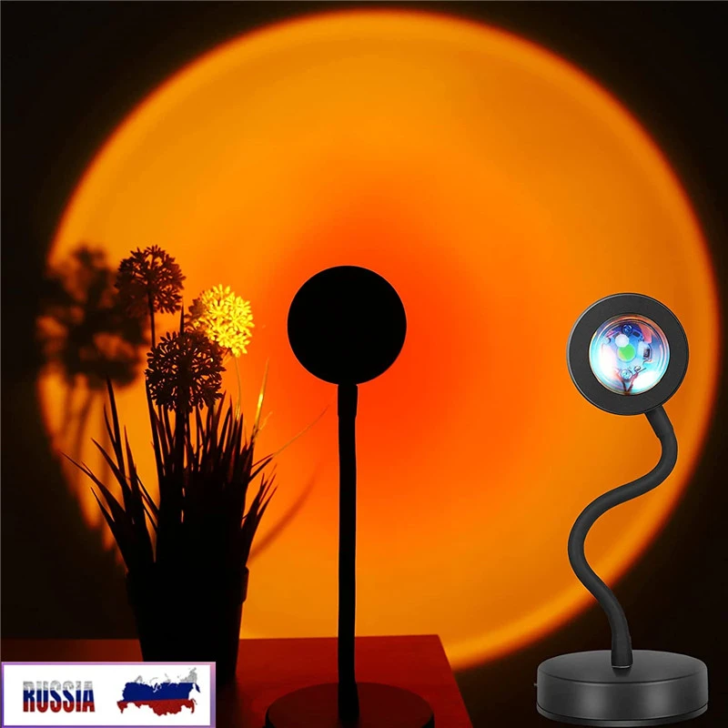 portable night light USB Sunset Projection Lamp Rainbow Atmosphere Night Light Sunset Light For Bedroom Room Decoration Background Wall 4 Color In 1 hatch night light