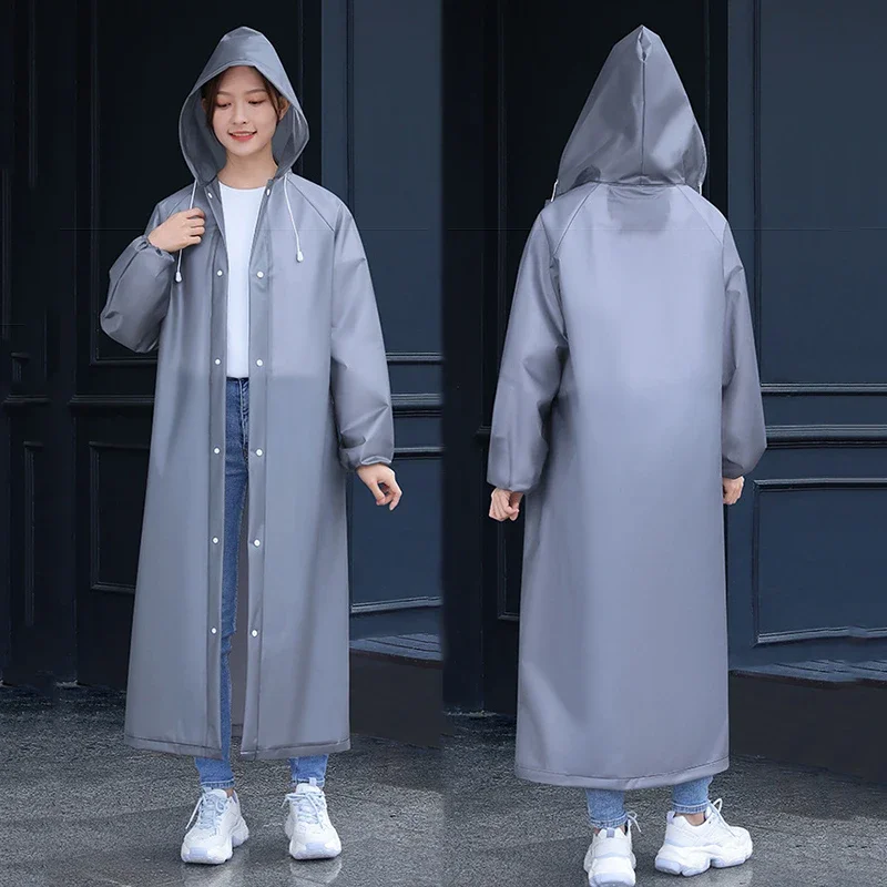 Raincoat Poncho Adult Long Raincoats EVA Impermeable Waterproof Rain Coat Men Women Travel Hooded Beam Port Rain Poncho For Fishing Camping
