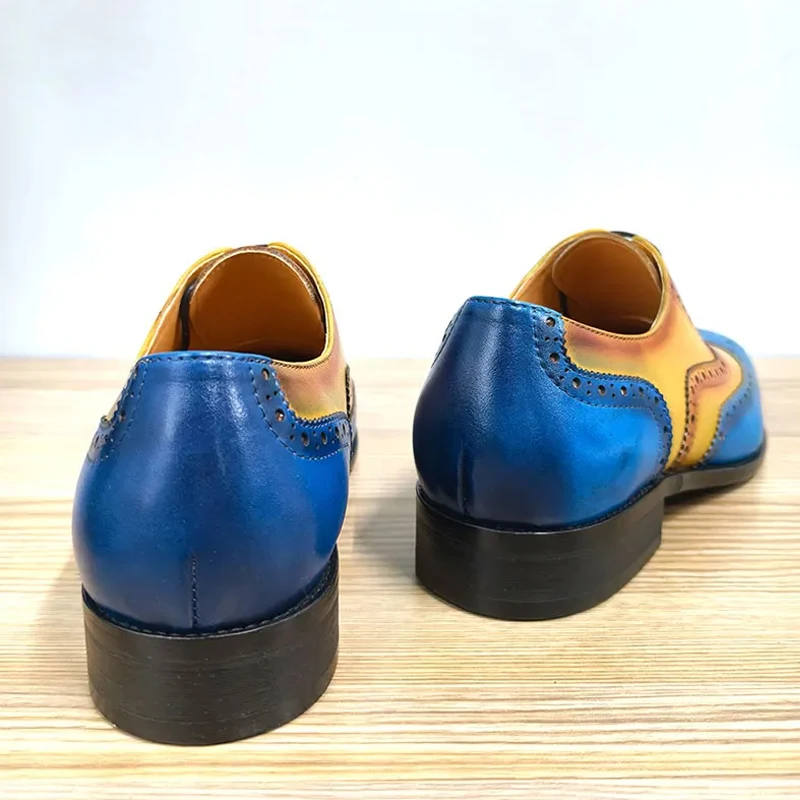 Brogue Shoes For Men Elegant Genuine Leather Social Dress Business Wedding Evening Party Lace Up Fashion Leather Shoes