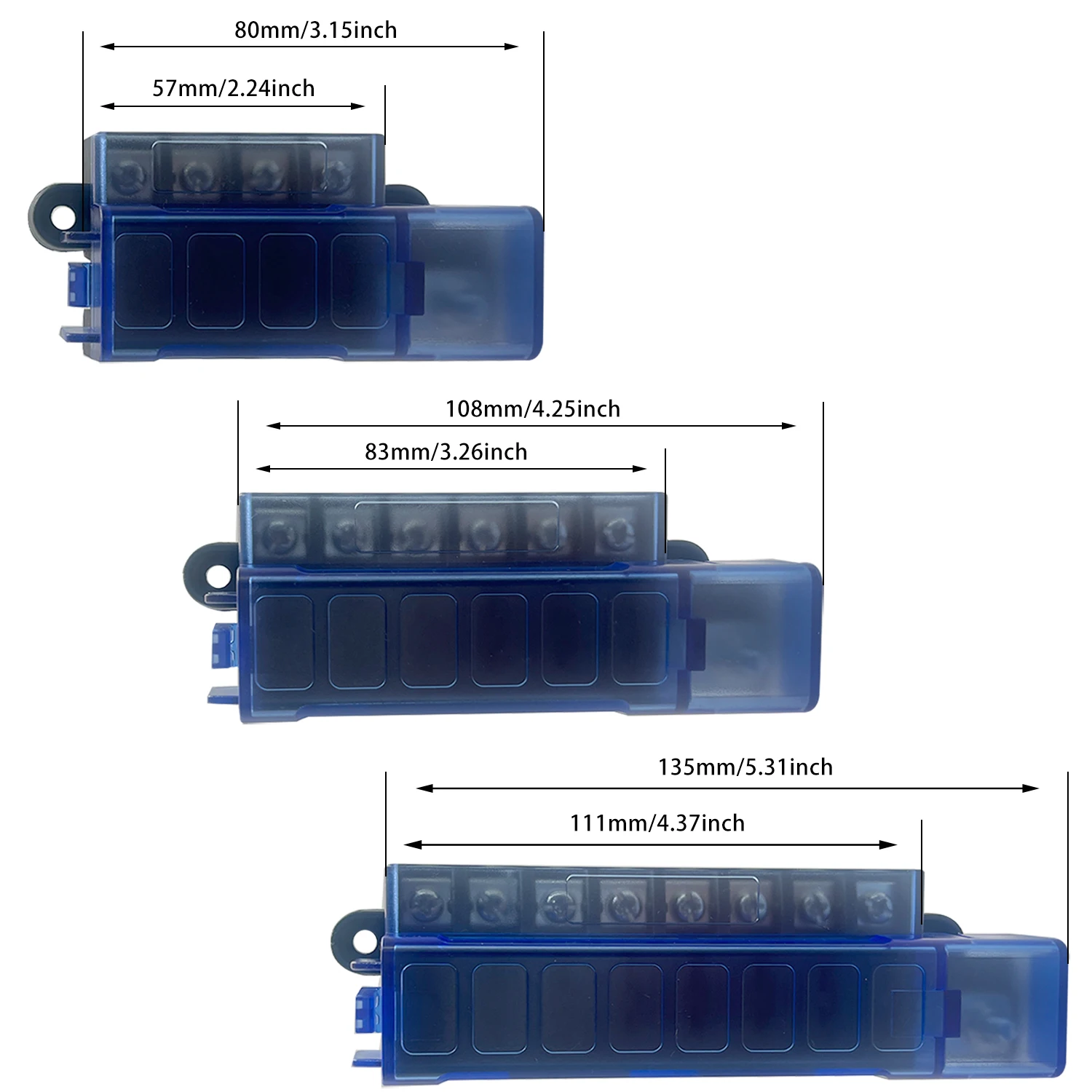 Circuit Fuse Block 4/6/8 Ways #5045 ST Blade Fuse Box With Cover For Car Boat Marine