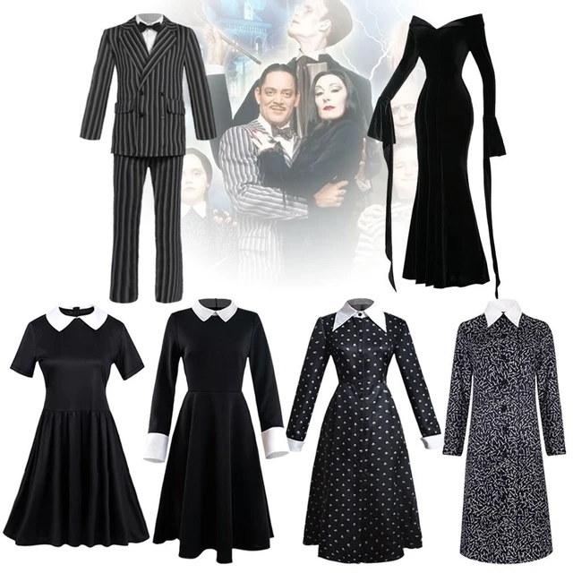 cosplay quartas-feiras filme, fantasias quarta-feira Addams vestido meninas  para crianças 4 a 12 anos, fantasia festa Halloween com cinto