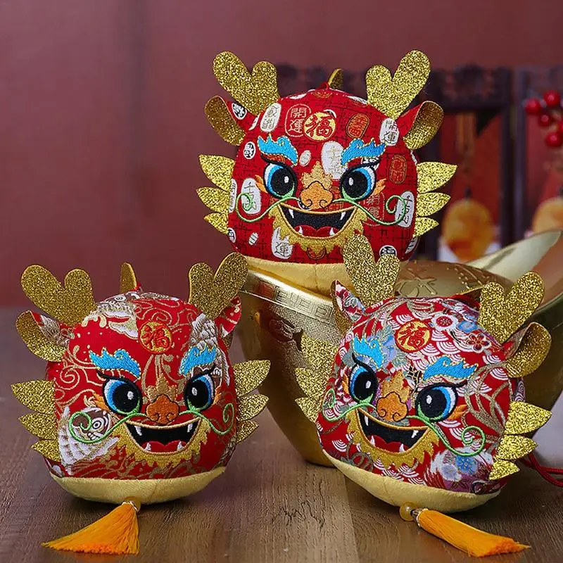 

Год 2024 мультяшный китайский дракон плюшевая кукла игрушка Знак зодиака мягкая талисман кукла кулон плюшевая игрушка Новогодний подарок