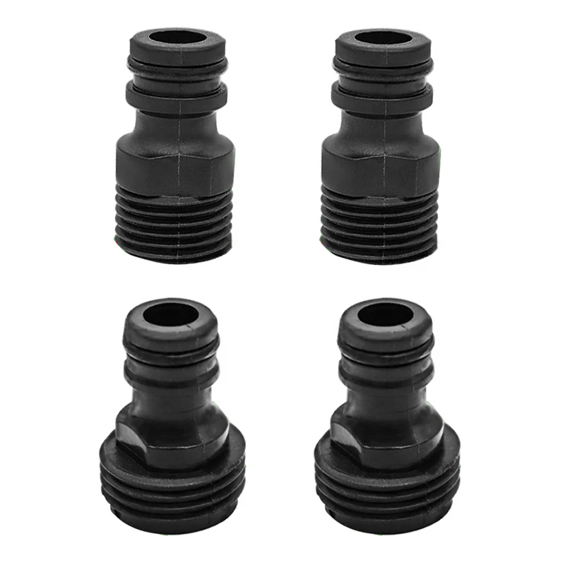 

2PCS Threaded Tap Adaptor 1/2" 3/4" BSP Garden Water Hose Quick Pipe Connector Fitting Nipple Connector Irrigation System Parts
