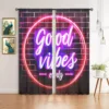 2pcs Good Vibes Only Printed Curtain for Home Decor - Rod Pocket Window Treatment for Bedroom, Office, Kitchen and Living Room 5