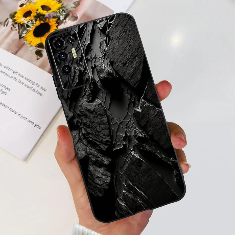 Sleek Black Silicone Phone Case with Fashionable Design