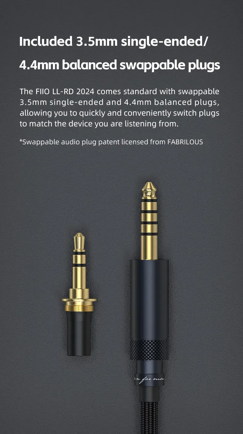 FIIO LL-RD 2024 高純度単結晶シルバー 4.4mm/3.5mm オス