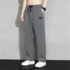 Ice Silk Men's Summer Thin Loose Casual Large Size 9/4 Strap Quick Drying Versatile Sports Haren Pants 1