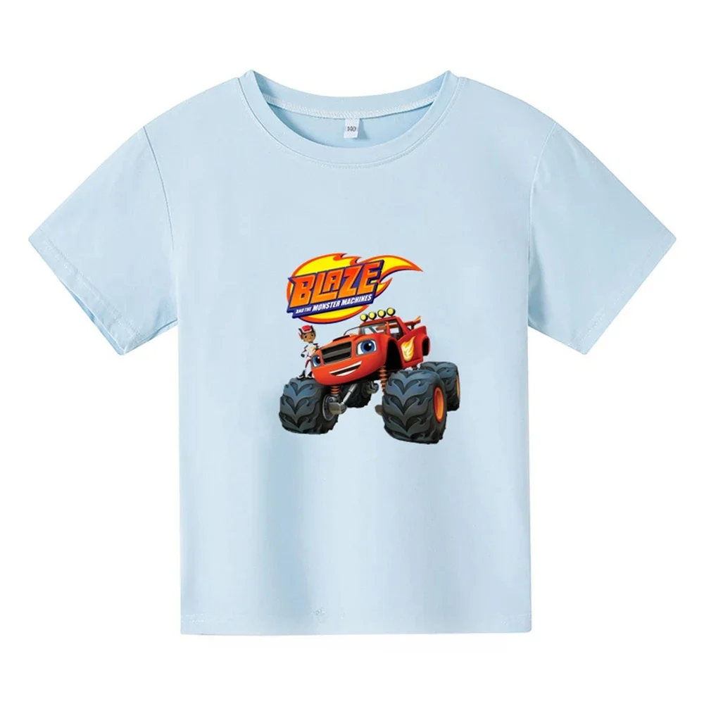 thumbnail image 1 of Camisetas divertidas de algodón para niños con dibujos animados de Blaze y los Monster Machines, camisetas geniales de verano para bebés, camisetas para niños, ropa para niñas, 1 of 4