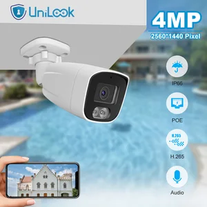 UniLook 4MP ColorVu PoE IP/Network Mini Bullet Camera Outdoor камера обеспечения безопасности камера для обнаружения движения Встроенный микрофон