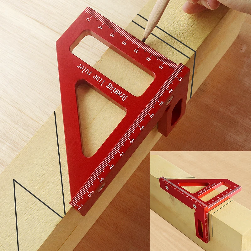 WoodworkingSquareProtractorAluminumAlloyMiterTriangleRulerHigh