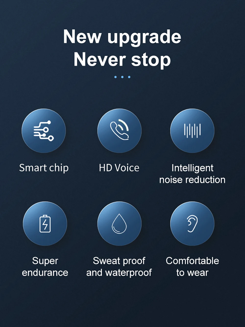 Description Picture 3 of itemWireless Blue Tooth Earphone Built-in Mic HD Call Mini Headphone Single Ear Stereo Sport Headset Noise Canceling For Driving New
