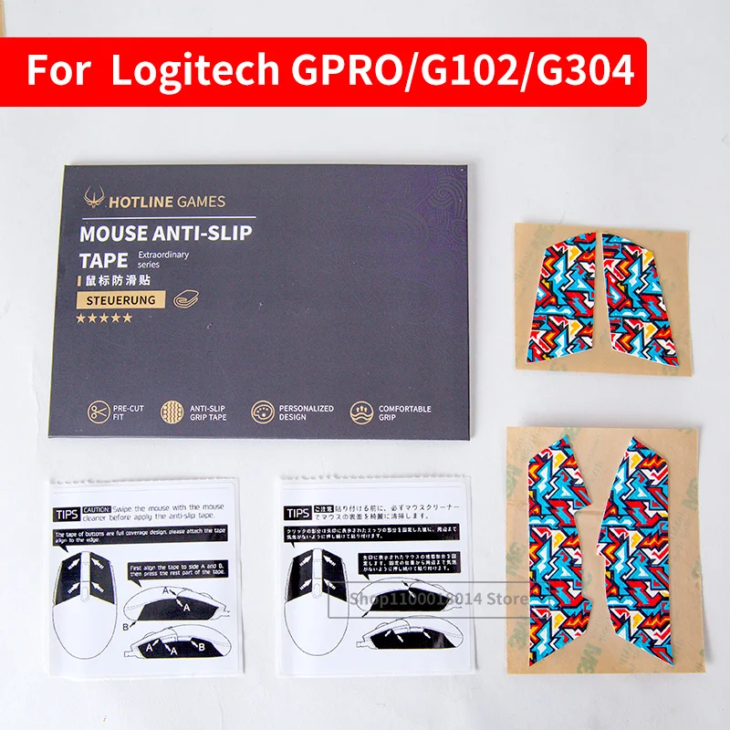 Original Hotline Games Mouse Grip Tape Mouse Side Tape Piedini Per Mouse Antiscivolo Per Logitech Gpro Wired,G102,G304,G203,G305 Mouse