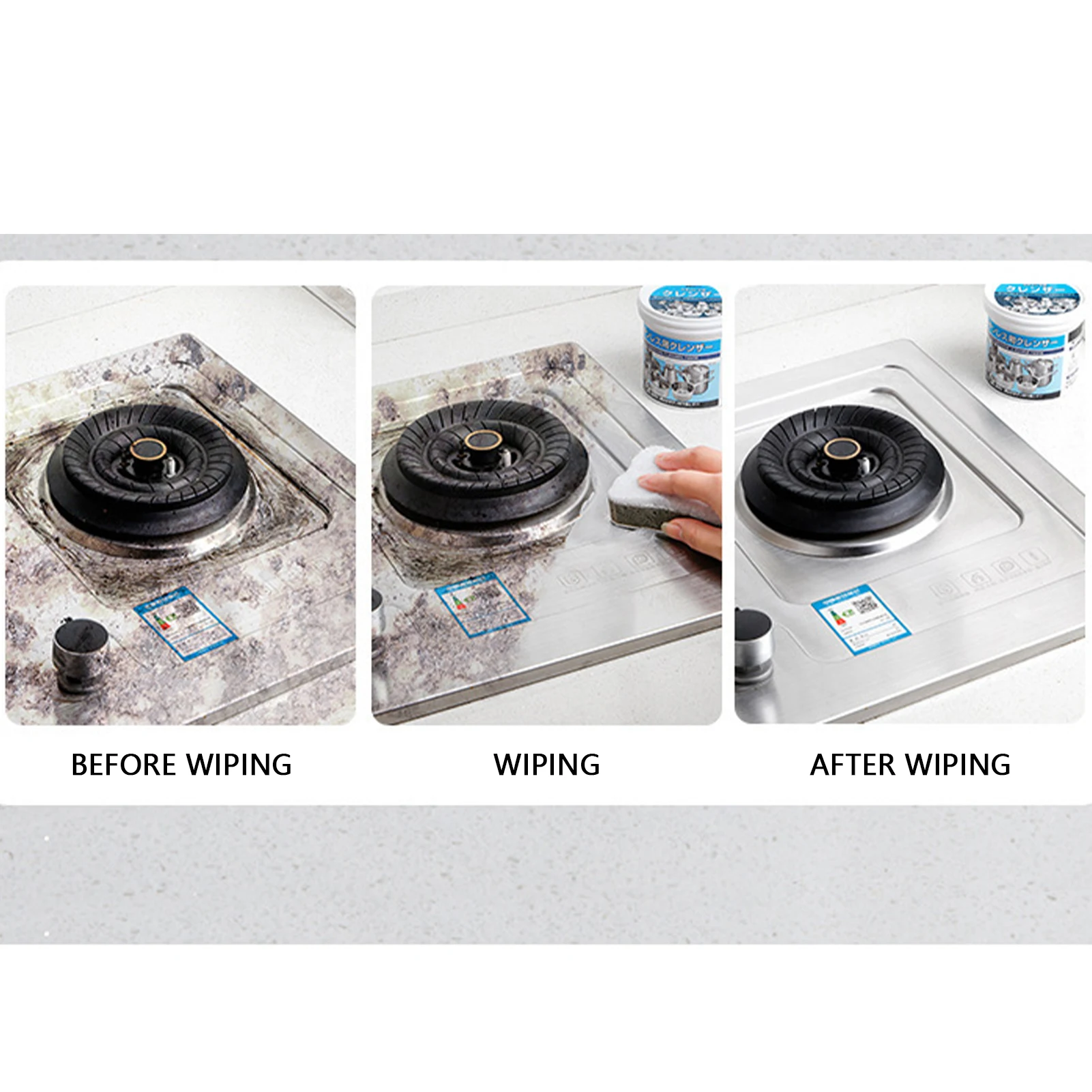 500g Stainless Steel Cookware Cleaning Paste Household Kitchen Cleaner Washing Pot Bottom Scale Strong Cream Detergent