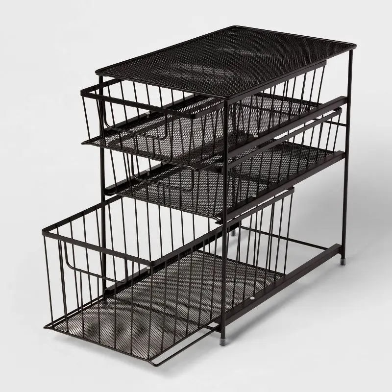 

Matte Black 3-Tier Drawer Organizer for Industrial-Inspired Rooms