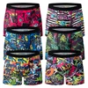 6 Pcs Parent-child Fashion Printed Underwear Men's Multi-size Long Boyshort Teenagers Comfortable And Versatile Elastic Waist S 3