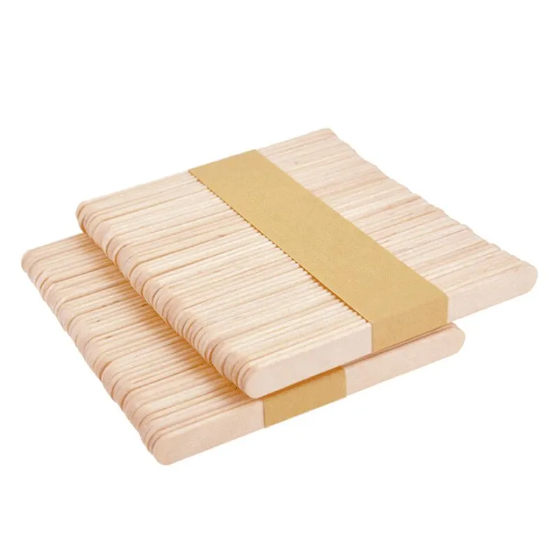 Description Picture 2 of item50pcs Natural Wooden Ice Cream Popsicle Sticks Wood Stick Ice Cream Spoon Hand Art Ice Cream Ice Cube Lollipop Cake Tools