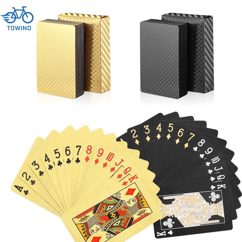 New 24k Gold Playing Cards Plastic Poker Game Deck Foil Pokers Pack